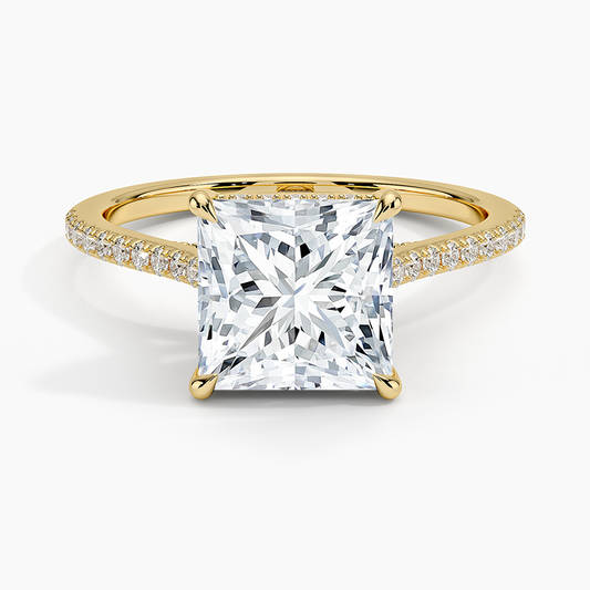 Luxe Dawn Diamond Ring - Princess Cut Center Stone