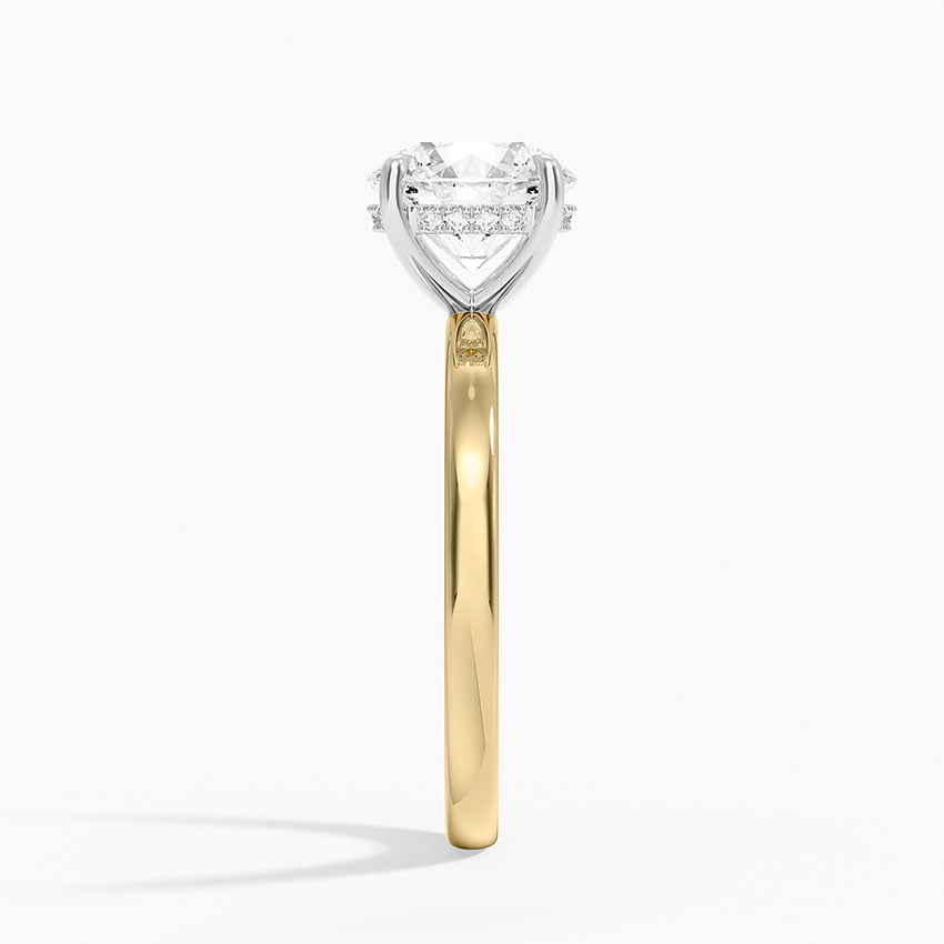 Platinum Mixed Metal Audrey 2mm Diamond Ring - Round Center Stone