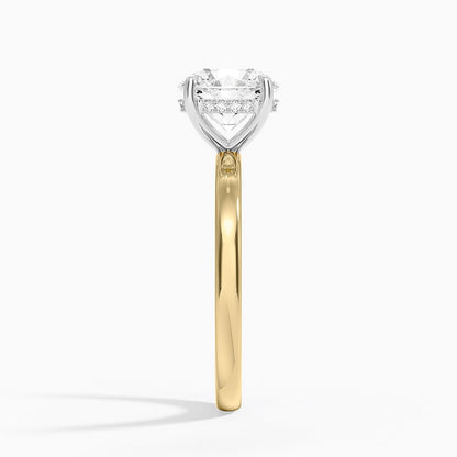 Platinum Mixed Metal Audrey 2mm Diamond Ring - Round Center Stone