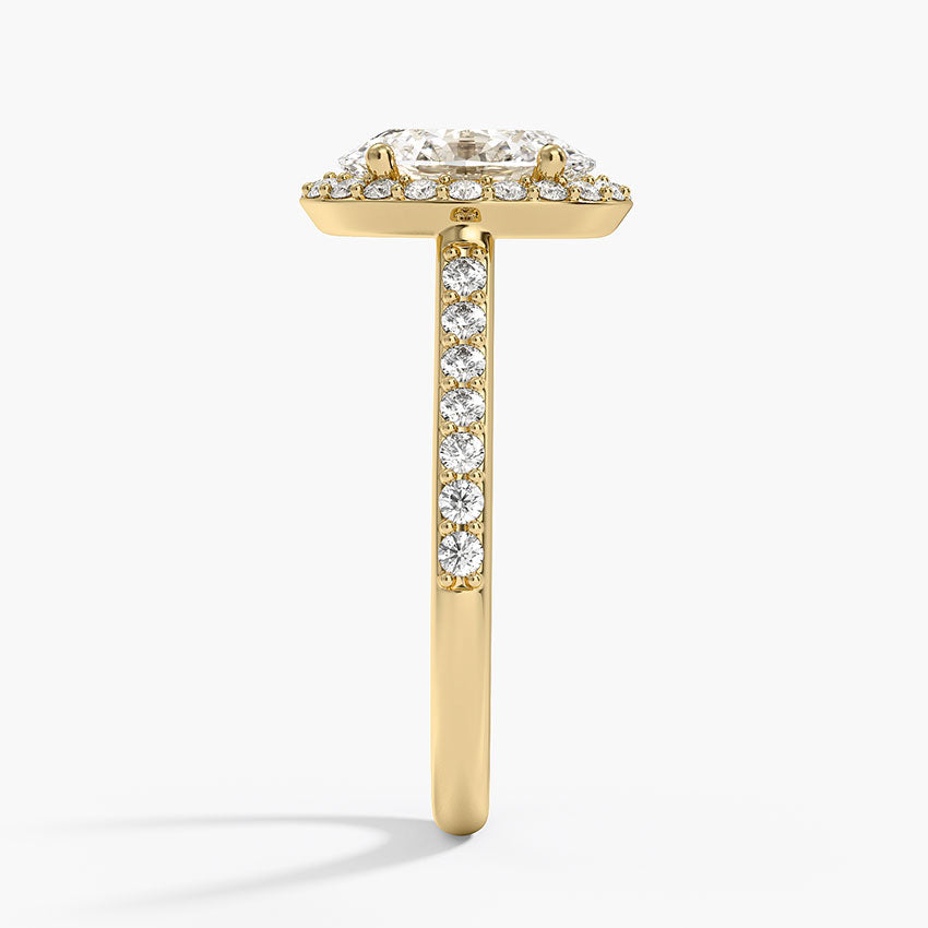 Halo Diamond Ring with Side Stones (1/3 ct. tw.) - Oval Center Stone