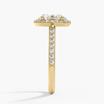 Halo Diamond Ring with Side Stones (1/3 ct. tw.) - Oval Center Stone
