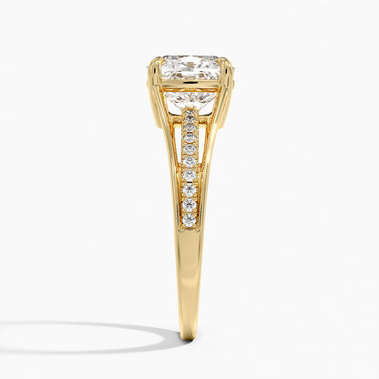 Tressa Split Shank Diamond Ring - Cushion Cut Center Stone