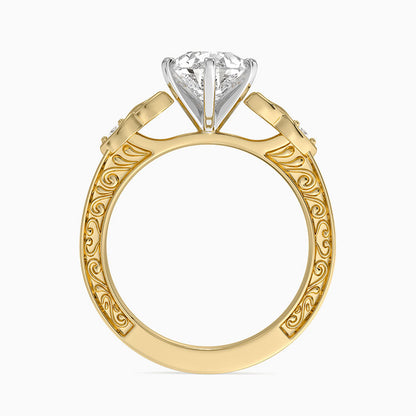 Aberdeen Celtic Diamond Ring - Pear Cut Center Stone