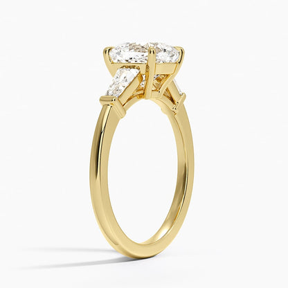 Symphony Tapered Baguette Three Stone Diamond Ring (1/2 ct. tw.) - Cushion Cut Center Stone
