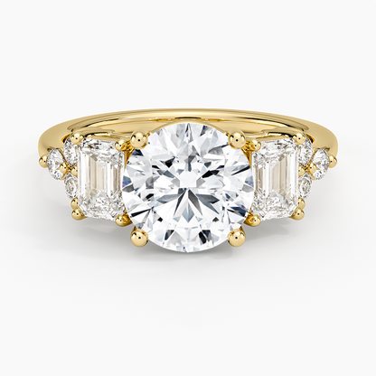 Sabine Cluster Diamond Ring (1 ct. tw.) - Round Center Stone