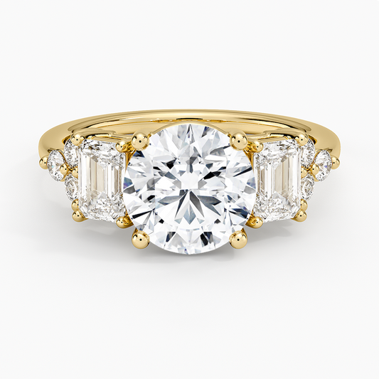Sabine Cluster Diamond Ring (1 ct. tw.) - Round Center Stone