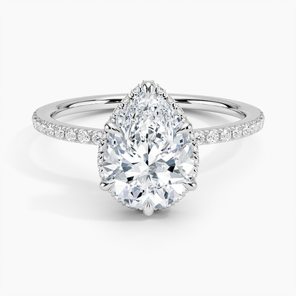 Gala Diamond Ring - Pear Center Stone