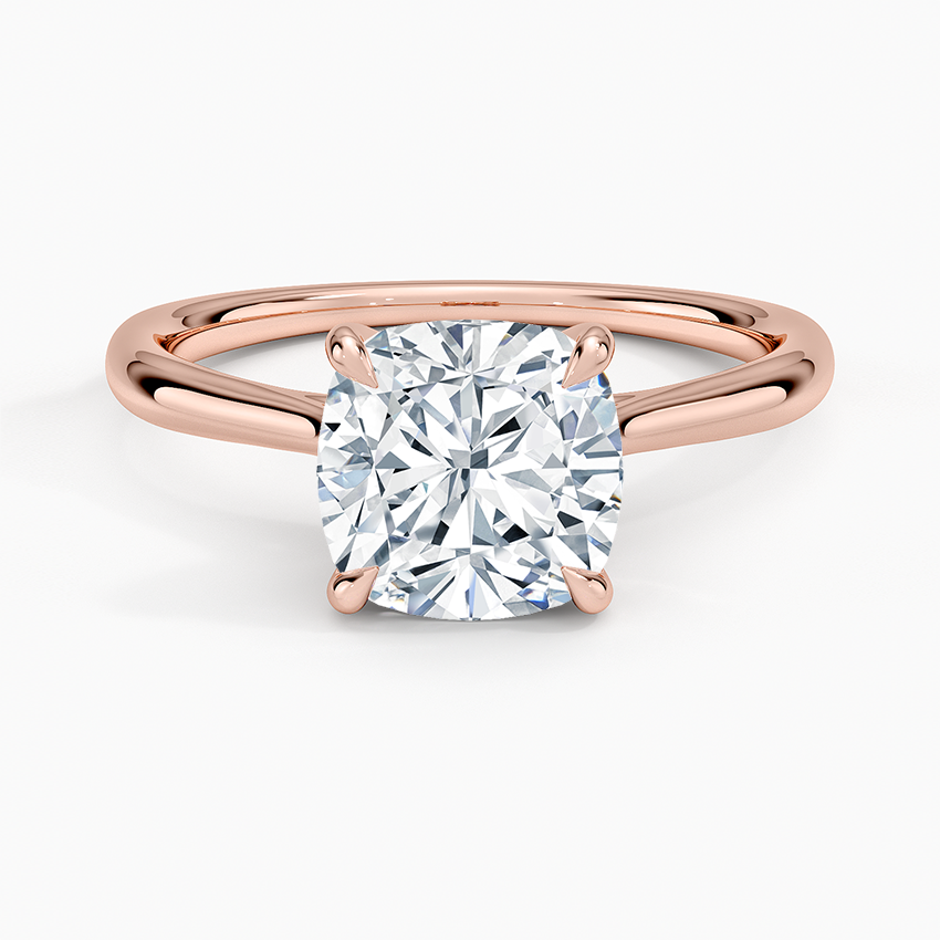 Freesia Cathedral Solitaire Ring - Cushion Cut Center Stone