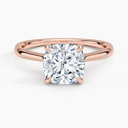 Freesia Cathedral Solitaire Ring - Cushion Cut Center Stone