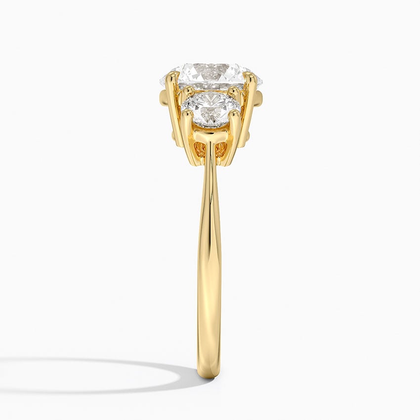 Luxe Selene Three Stone Diamond Ring (2/3 ct. tw.) - Round Center Stone