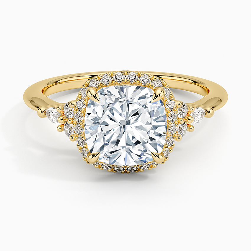 Nadia Halo Diamond Ring (1/4 ct. tw.) - Cushion Cut Center Stone