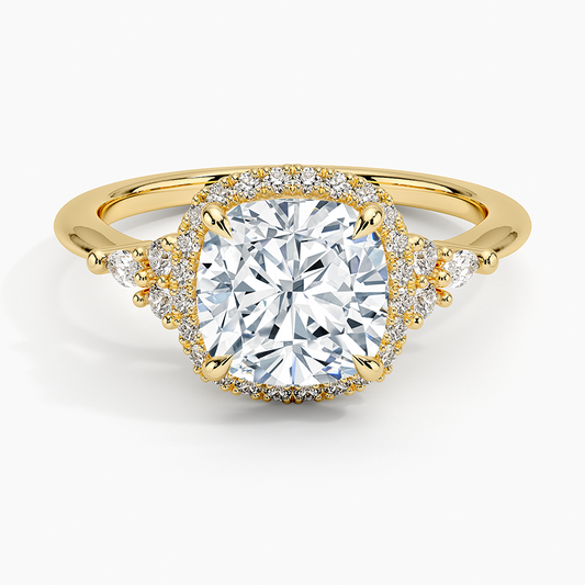 Nadia Halo Diamond Ring (1/4 ct. tw.) - Cushion Cut Center Stone