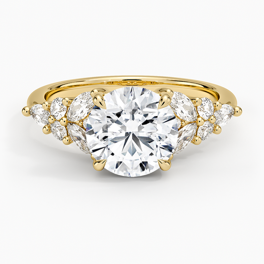 Nadia Taper Diamond Ring - Round Center Stone