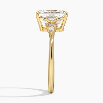 Nadia Diamond Ring - Emerald Cut Center Stone
