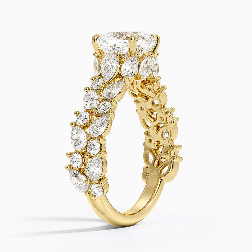 Olivetta Double Row Diamond Ring (2 1/2 ct. tw.) - Cushion Cut Center Stone