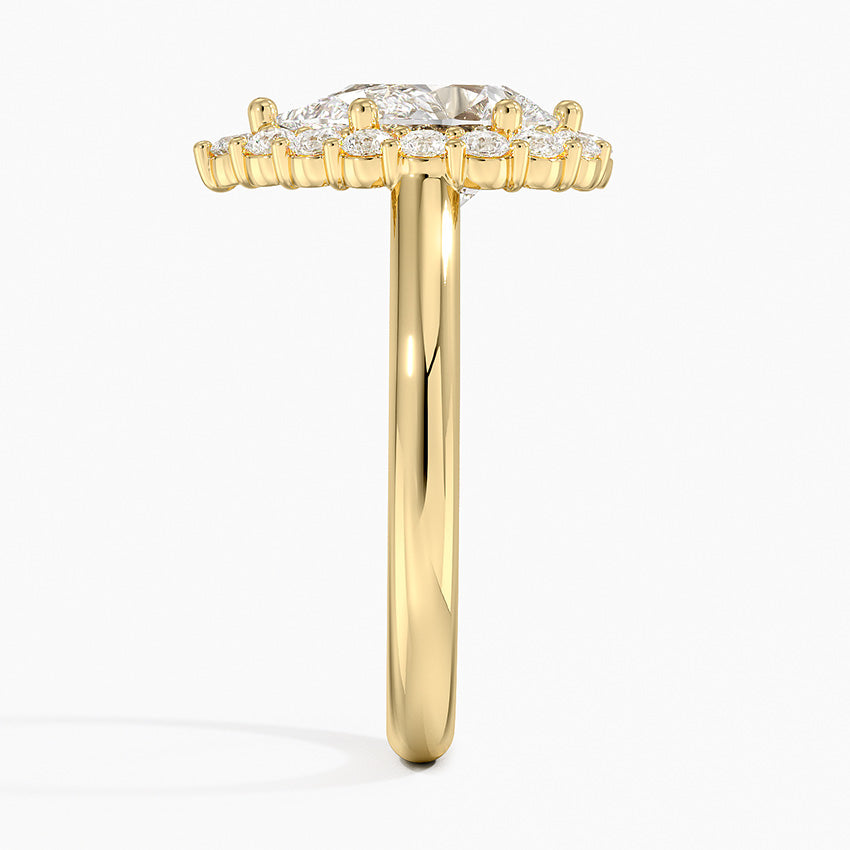 Lotus Flower Halo Diamond Ring (1/4 ct. tw.) - Pear Cut Center Stone