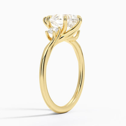 Delilah Three Stone Diamond Ring - Pear Center Stone