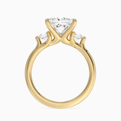 Freesia Three Stone Diamond Ring (1/3 ct. tw.) - Princess Cut Center Stone