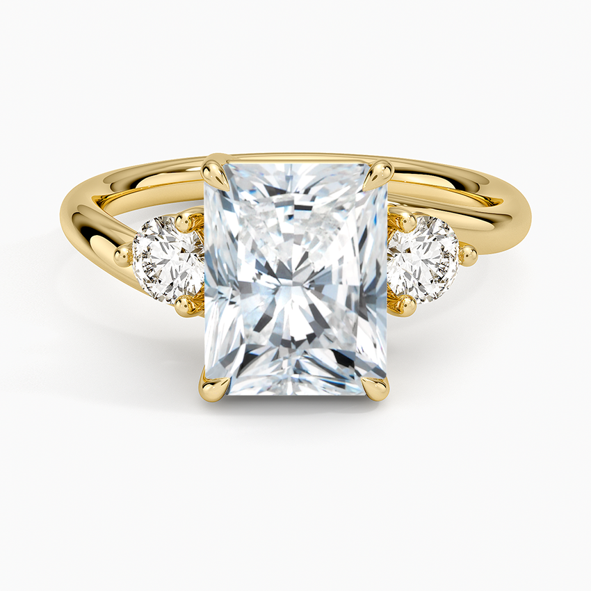 Atelier Three Stone Diamond Ring (1/3 ct. tw.) - Radiant Cut Center Stone