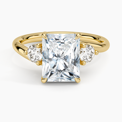 Atelier Three Stone Diamond Ring (1/3 ct. tw.) - Radiant Cut Center Stone