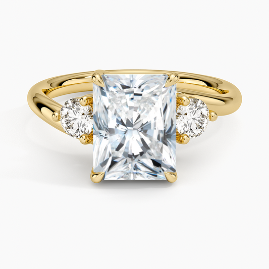 Atelier Three Stone Diamond Ring (1/3 ct. tw.) - Radiant Cut Center Stone