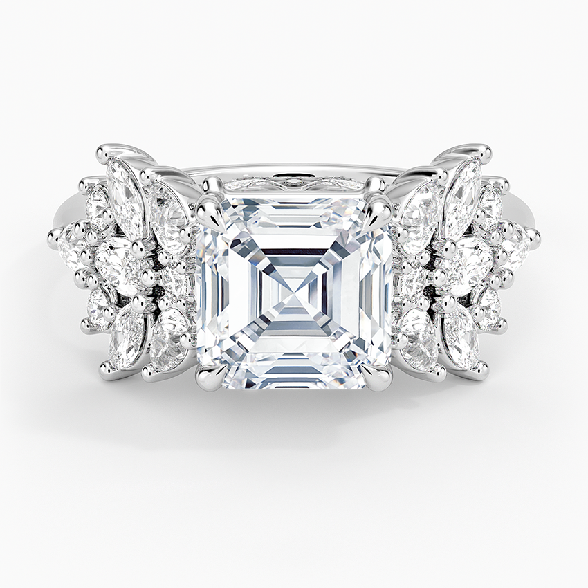 Grand Nadia Diamond Ring - Asscher Cut Center Stone