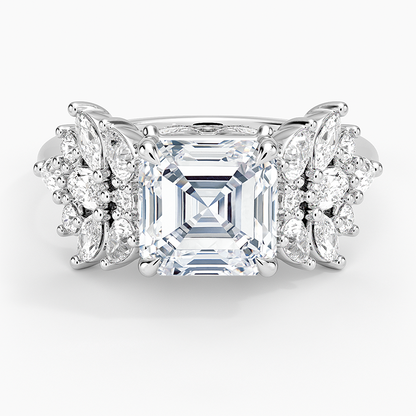 Grand Nadia Diamond Ring - Asscher Cut Center Stone