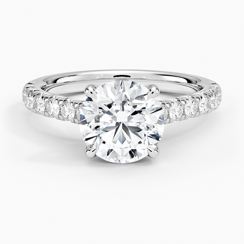 Sienna Half Coverage Diamond Ring - Round Center Stone