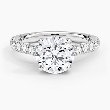Sienna Half Coverage Diamond Ring - Round Center Stone