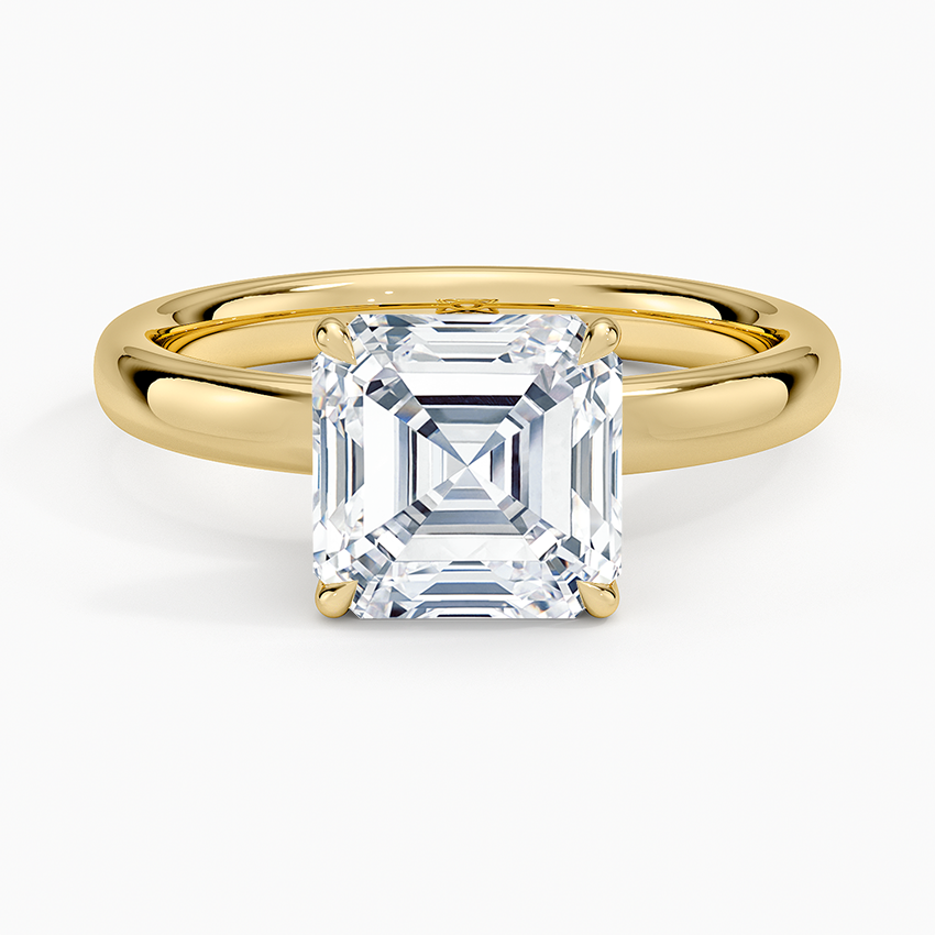 Elodie 2.5mm Solitaire Ring - Asscher Cut Center Stone