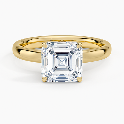 Elodie 2.5mm Solitaire Ring - Asscher Cut Center Stone