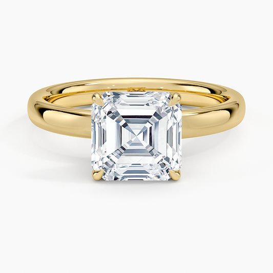 Elodie 2.5mm Solitaire Ring - Asscher Cut Center Stone