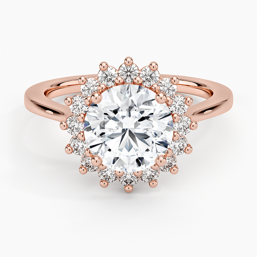 Sunburst Halo Diamond Ring (1/4 ct. tw.) - Round Center Stone