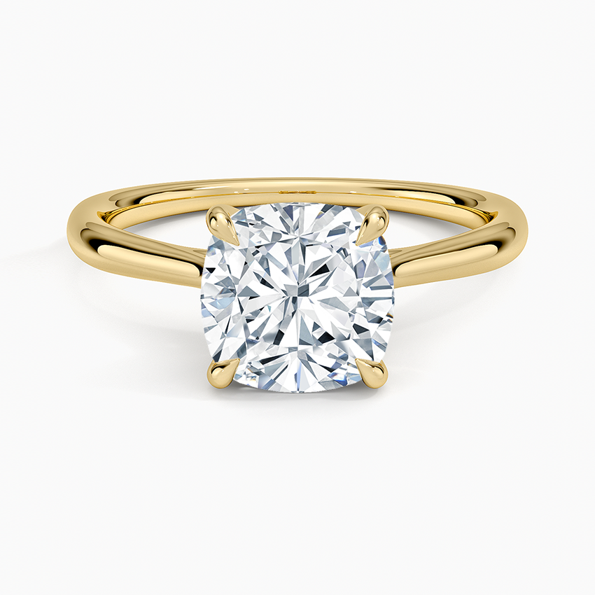 Freesia Cathedral Solitaire Ring - Cushion Cut Center Stone