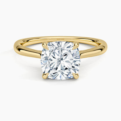 Freesia Cathedral Solitaire Ring - Cushion Cut Center Stone