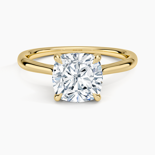 Freesia Cathedral Solitaire Ring - Cushion Cut Center Stone