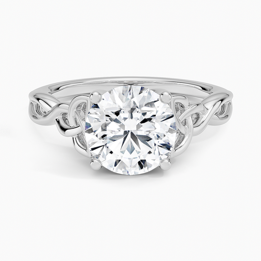 Celtic Love Knot Ring - Round Center Stone