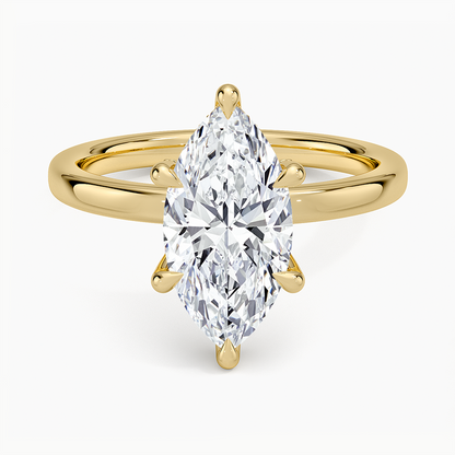 Lumiere 2mm Diamond Ring (1/8 ct. tw.) - Marquise Cut Center Stone