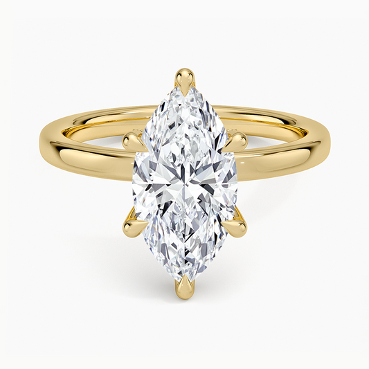 Lumiere 2mm Diamond Ring (1/8 ct. tw.) - Marquise Cut Center Stone