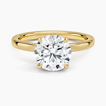 Lumiere 2mm Diamond Ring (1/8 ct. tw.) - Round Cut Center Stone