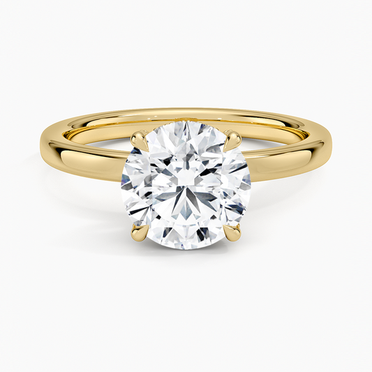Lumiere 2mm Diamond Ring (1/8 ct. tw.) - Round Cut Center Stone