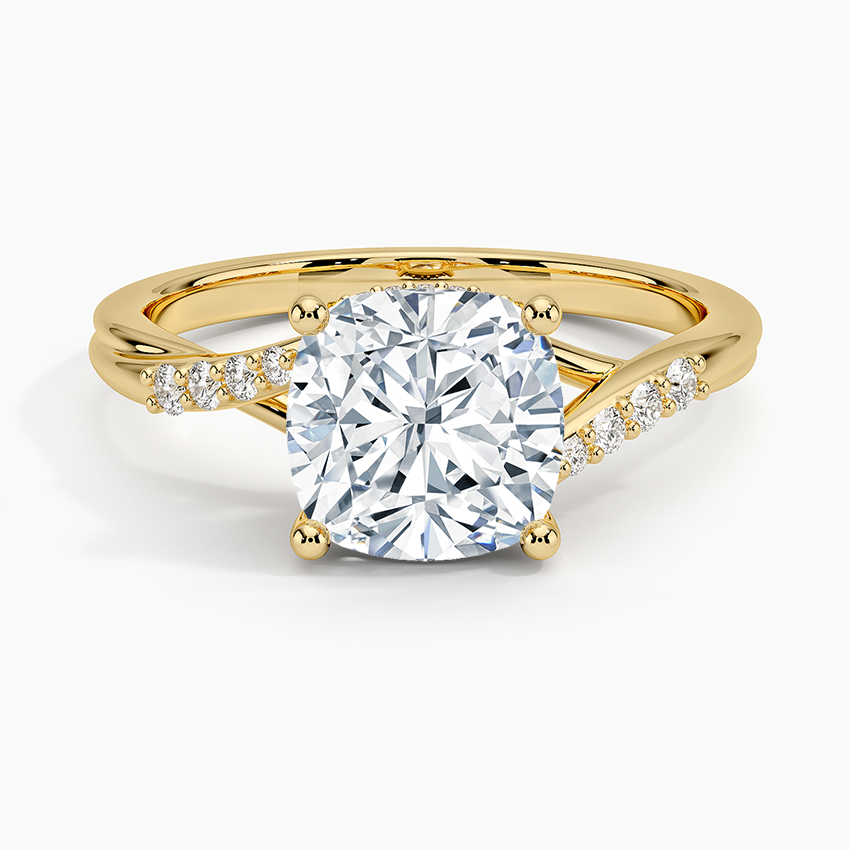 Chamise Hidden Halo Diamond Ring - Cushion Cut Center Stone
