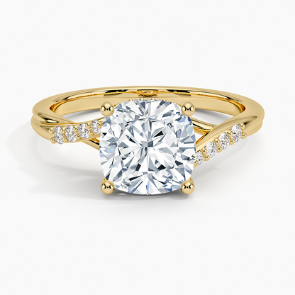 Chamise Hidden Halo Diamond Ring - Cushion Cut Center Stone
