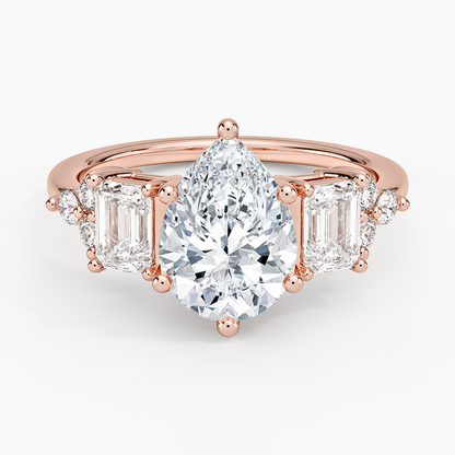 Sabine Cluster Diamond Ring (1 ct. tw.) - Pear Center Stone