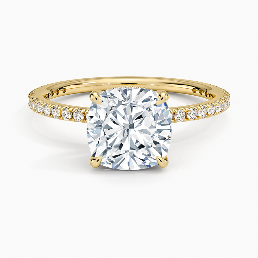 Perfect Fit Three-Quarter Diamond Ring (1/4 ct. tw.) - Cushion Cut Center Stone