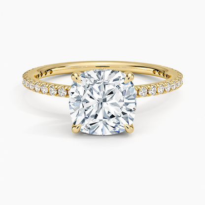 Perfect Fit Three-Quarter Diamond Ring (1/4 ct. tw.) - Cushion Cut Center Stone