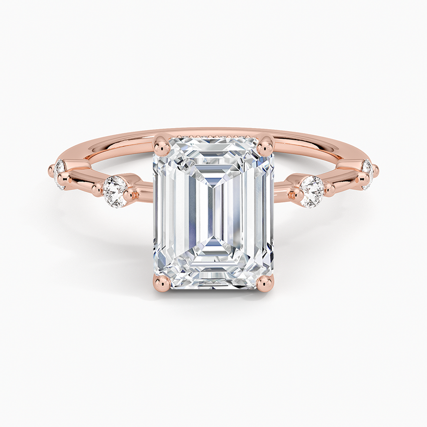 Aimee Hidden Halo Diamond Ring - Emerald Cut Center Stone