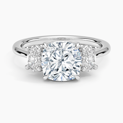 Oval-Cut Three Stone Diamond Ring (1/2 ct. tw.) - Cushion Cut Center Stone