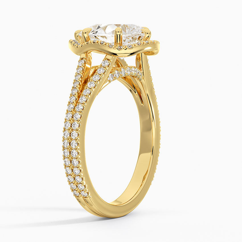 Fortuna Halo Diamond Ring (1/2 ct. tw.) - Pear Center Stone