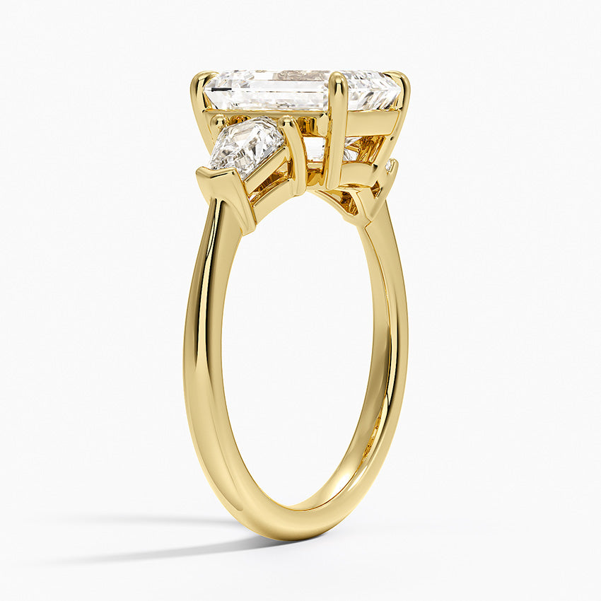 Shield Cut Three Stone Diamond Ring (1/2 ct. tw.) - Emerald Cut Center Stone